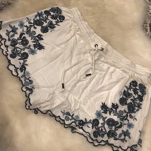 Blue and White Shorts, Large, Abercrombie & Fitch